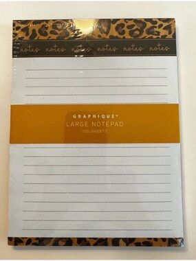 Graphique De France Leopard Accent Lined Notepad in Gold and Black
